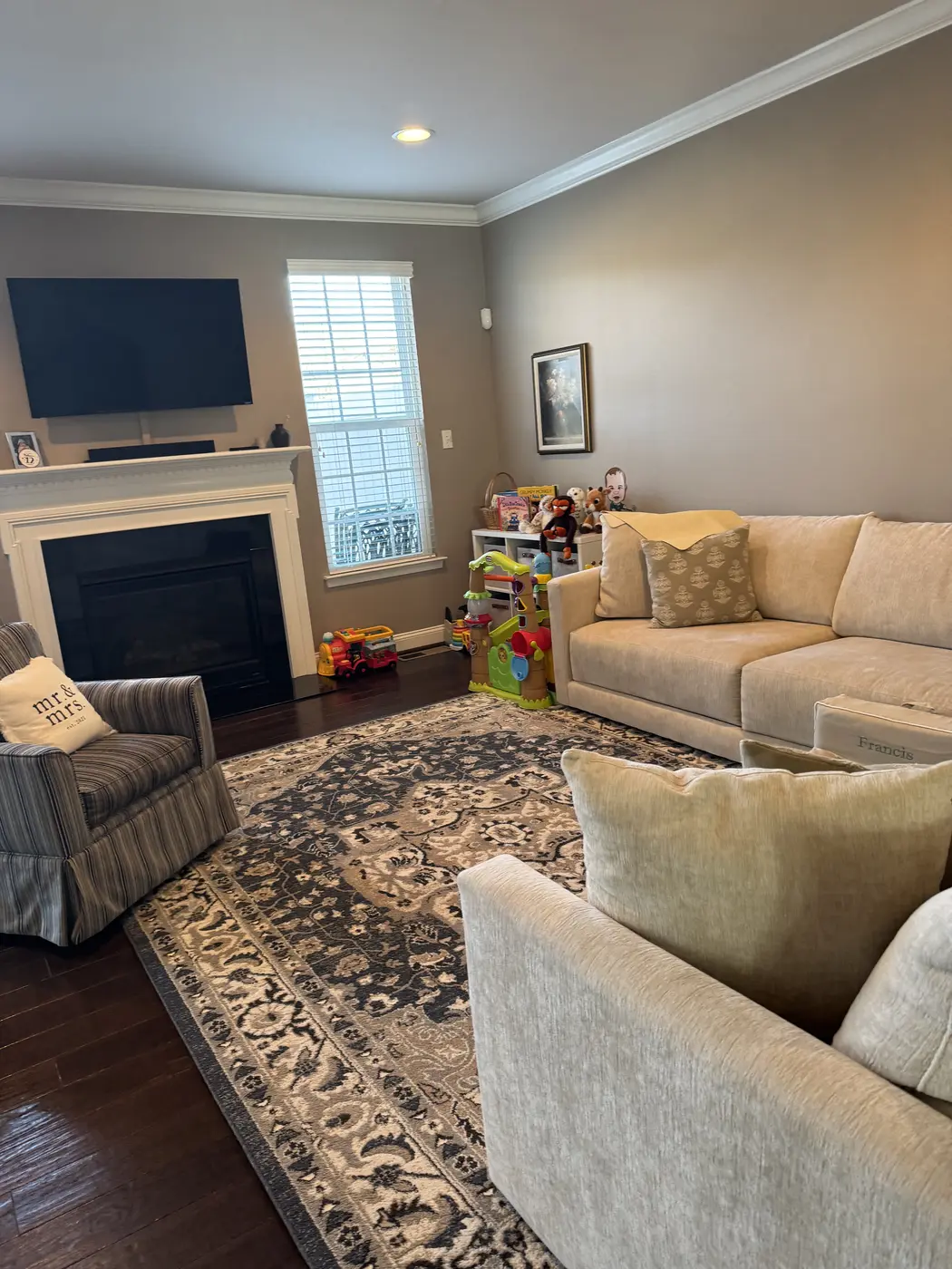 Professionally cleaned family living room